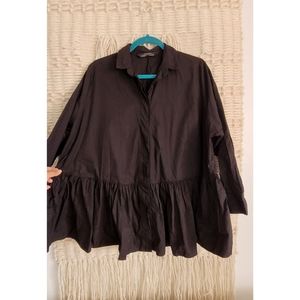 Zara ruffled poplin shirt